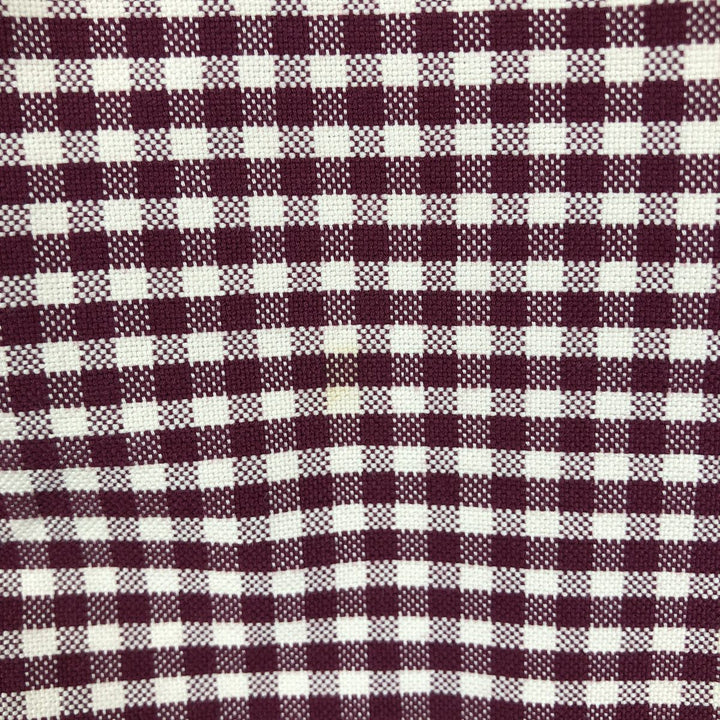 Ralph Lauren CUSTOM FIT Gingham Check Long Sleeve Button Down Check Shirt Men's XL cotton burgundy type Vintage Second Hand