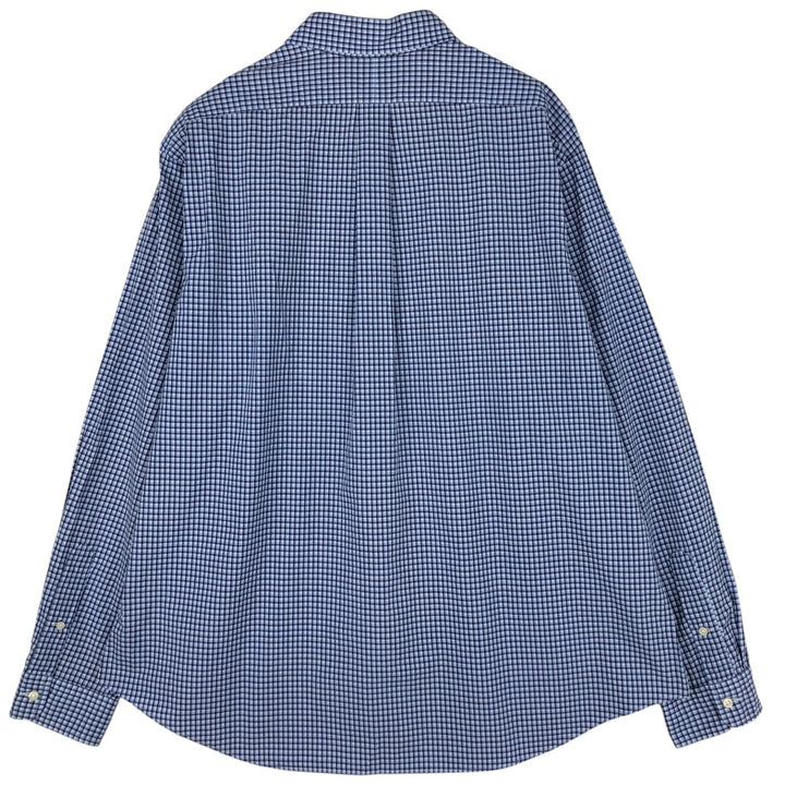 Ralph Lauren CUSTOM FIT long sleeve button down check shirt men's XXL cotton Blue type light blue Vintage Second Hand