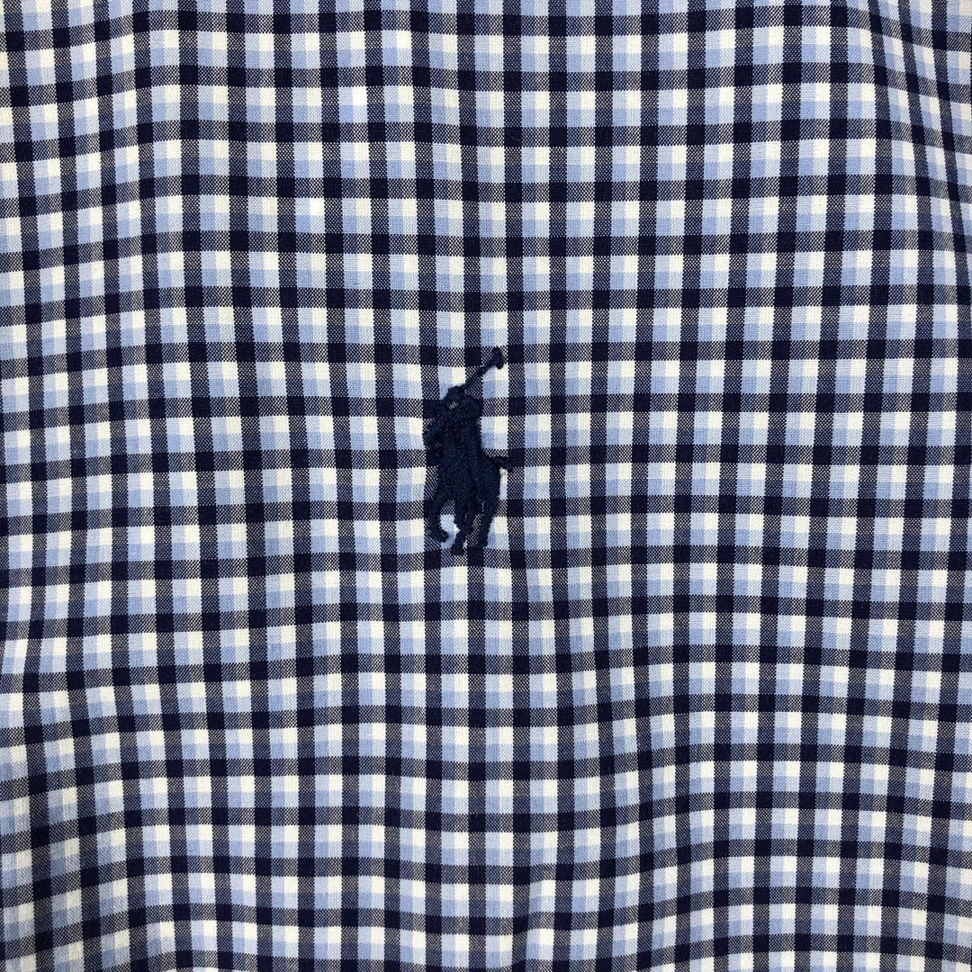 Ralph Lauren CUSTOM FIT long sleeve button down check shirt men's XXL cotton Blue type light blue Vintage Second Hand