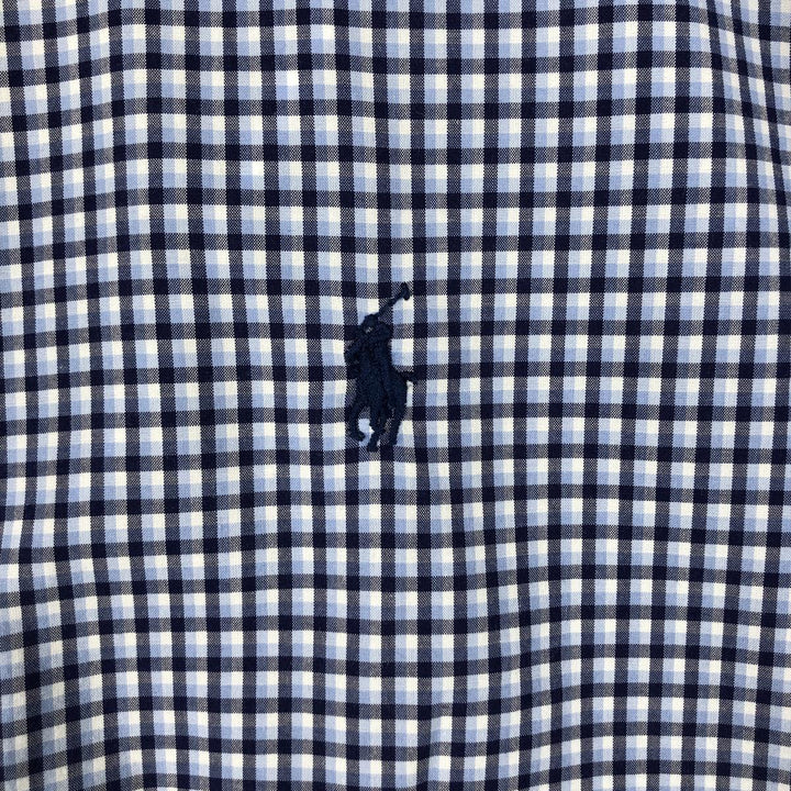 Ralph Lauren CUSTOM FIT long sleeve button down check shirt men's XXL cotton Blue type light blue Vintage Second Hand