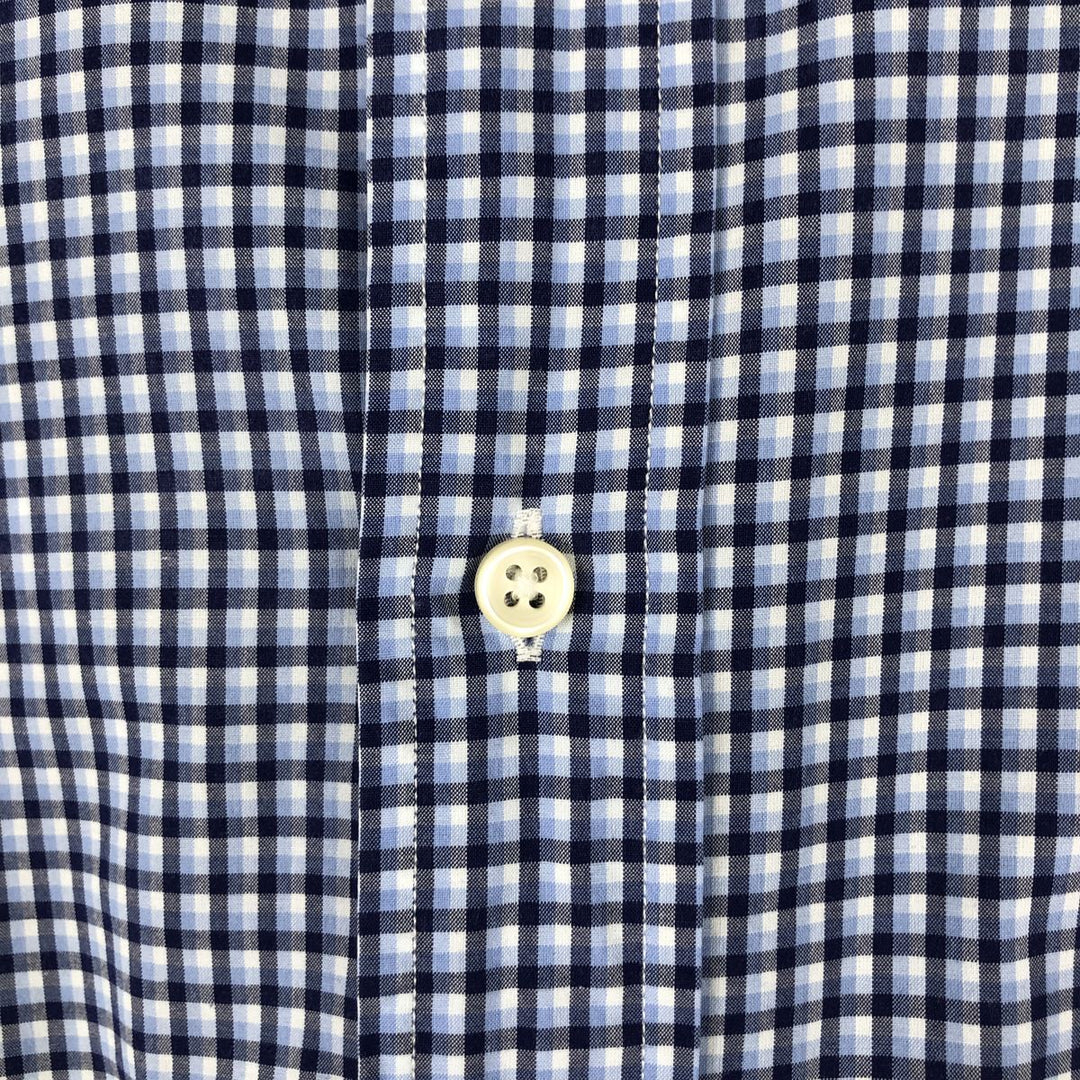 Ralph Lauren CUSTOM FIT long sleeve button down check shirt men's XXL cotton Blue type light blue Vintage Second Hand