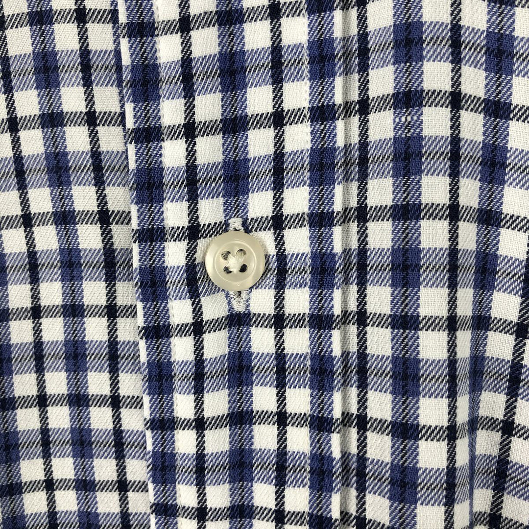 Ralph Lauren BLAIRE long sleeve button down check shirt, men's size L cotton white type Vintage Second Hand