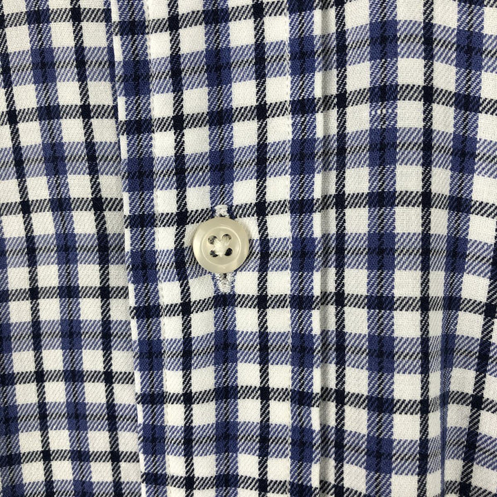 Ralph Lauren BLAIRE long sleeve button down check shirt, men's size L cotton white type Vintage Second Hand