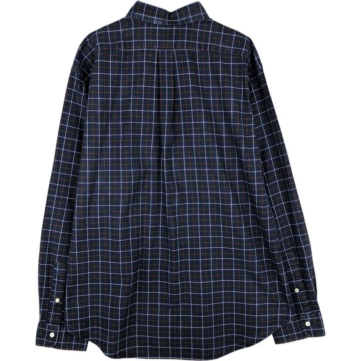 Ralph Lauren Classic Fit Long Sleeve Button Down Check Shirt Men's XL cotton navy blue type Vintage Second Hand