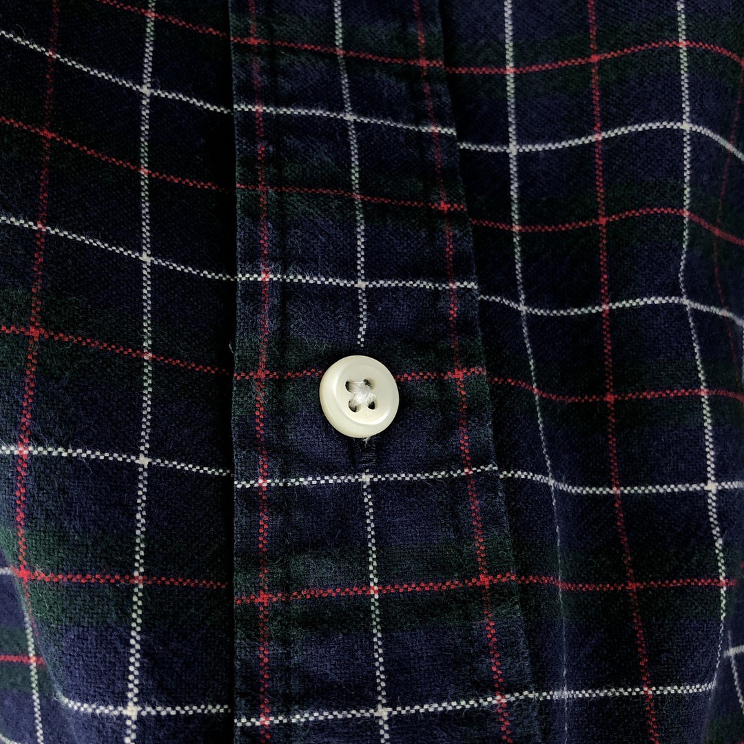 Ralph Lauren Classic Fit Long Sleeve Button Down Check Shirt Men's XL cotton navy blue type Vintage Second Hand