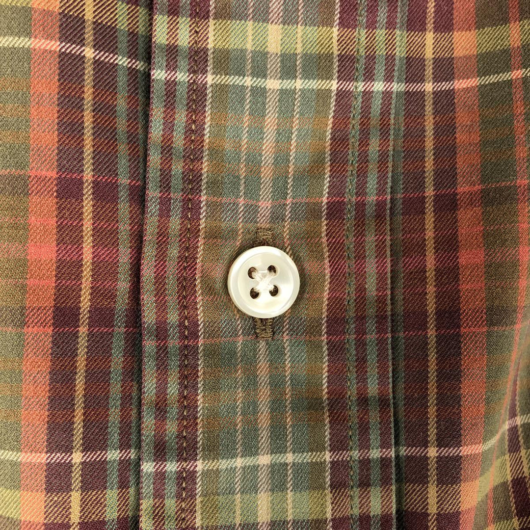 Ralph Lauren POLO by Ralph Lauren CUSTOM FIT long-sleeved button-down check shirt, men's size XL cotton brown type Vintage Second Hand