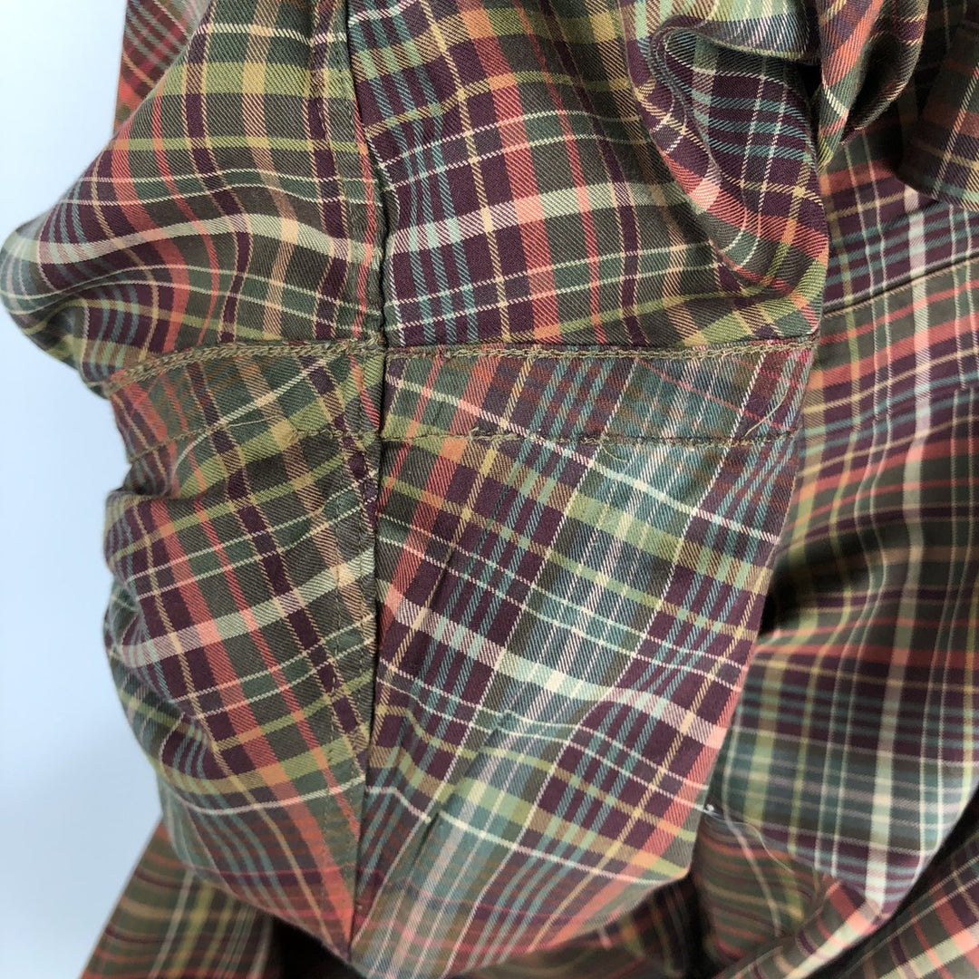 Ralph Lauren POLO by Ralph Lauren CUSTOM FIT long-sleeved button-down check shirt, men's size XL cotton brown type Vintage Second Hand