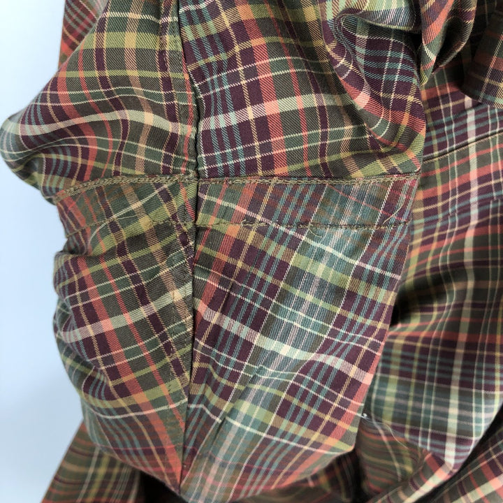 Ralph Lauren POLO by Ralph Lauren CUSTOM FIT long-sleeved button-down check shirt, men's size XL cotton brown type Vintage Second Hand