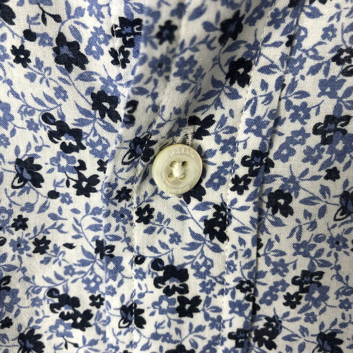 Ralph Lauren POLO RALPH LAUREN All-over Botanical Pattern Wide Collar Long Sleeve Cotton Shirt Men's XL (approx.) cotton white type Vintage Second Hand