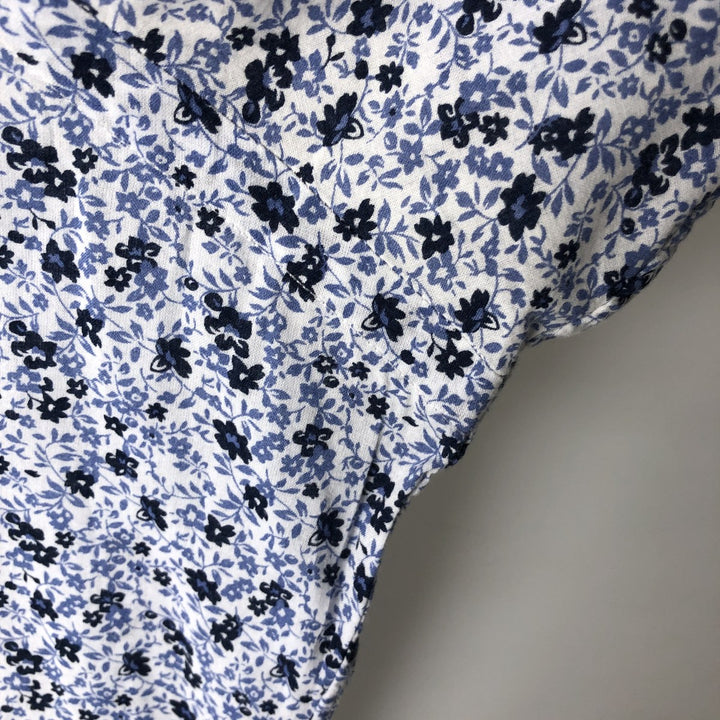 Ralph Lauren POLO RALPH LAUREN All-over Botanical Pattern Wide Collar Long Sleeve Cotton Shirt Men's XL (approx.) cotton white type Vintage Second Hand