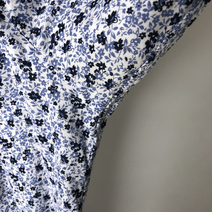 Ralph Lauren POLO RALPH LAUREN All-over Botanical Pattern Wide Collar Long Sleeve Cotton Shirt Men's XL (approx.) cotton white type Vintage Second Hand