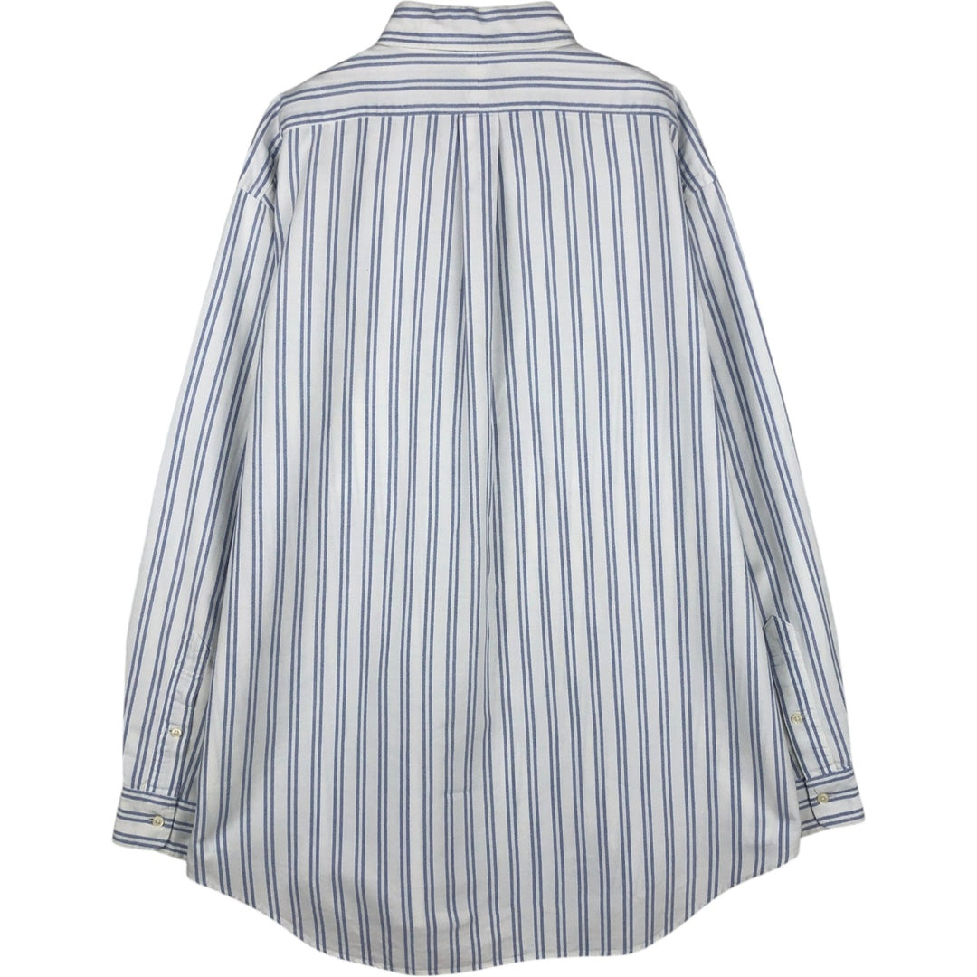 Ralph Lauren YARMOUTH Long Sleeve Button-Down Striped Shirt, Men's Size L cotton white type Vintage Second Hand