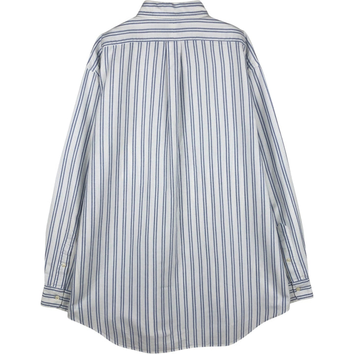 Ralph Lauren YARMOUTH Long Sleeve Button-Down Striped Shirt, Men's Size L cotton white type Vintage Second Hand