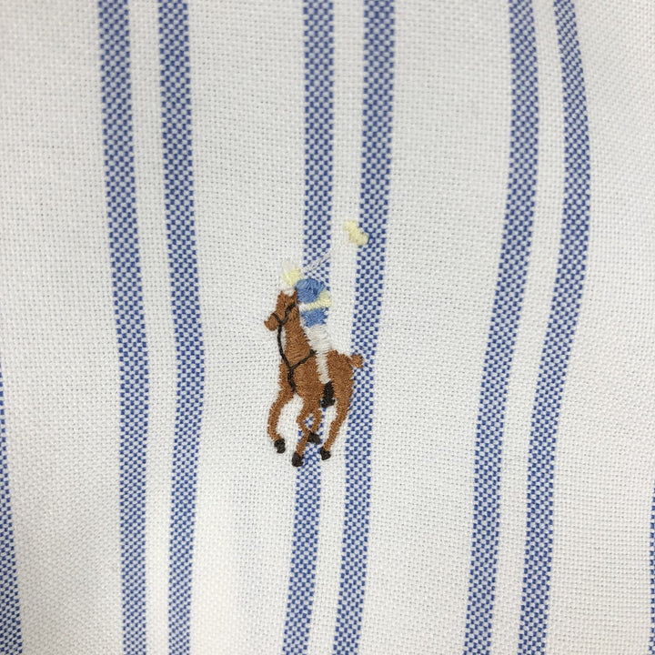 Ralph Lauren YARMOUTH Long Sleeve Button-Down Striped Shirt, Men's Size L cotton white type Vintage Second Hand