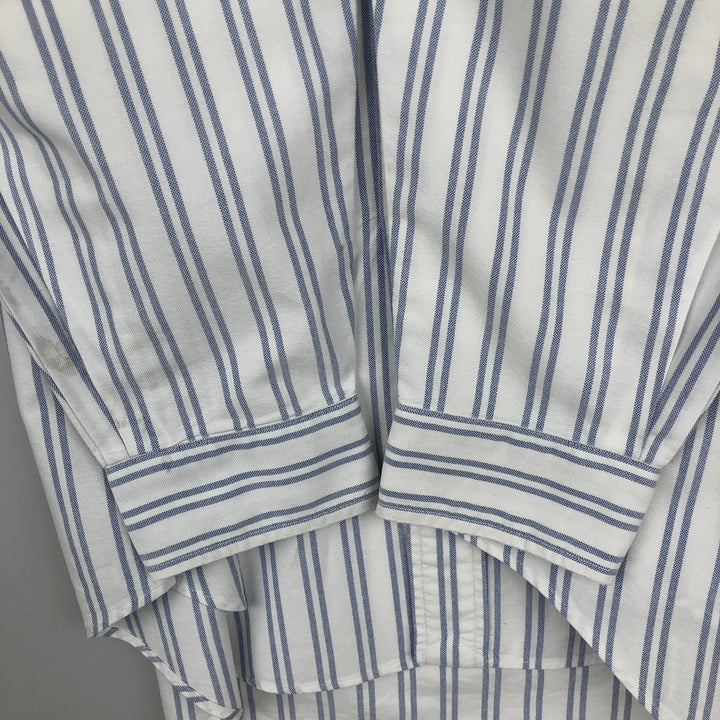 Ralph Lauren YARMOUTH Long Sleeve Button-Down Striped Shirt, Men's Size L cotton white type Vintage Second Hand