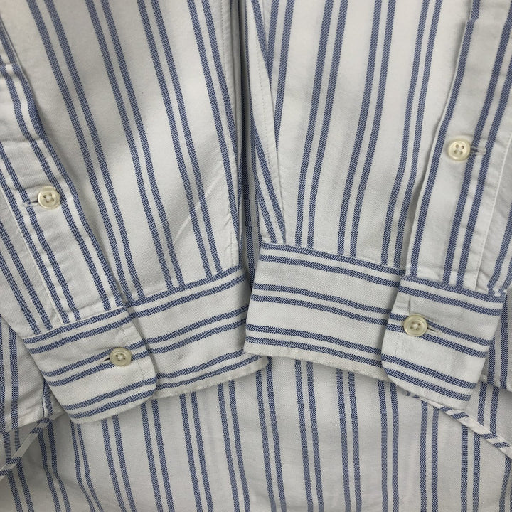 Ralph Lauren YARMOUTH Long Sleeve Button-Down Striped Shirt, Men's Size L cotton white type Vintage Second Hand