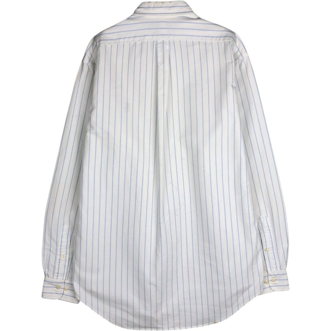 Ralph Lauren YARMOUTH Long Sleeve Button-Down Striped Shirt, Men's M Size cotton white type Vintage Second Hand