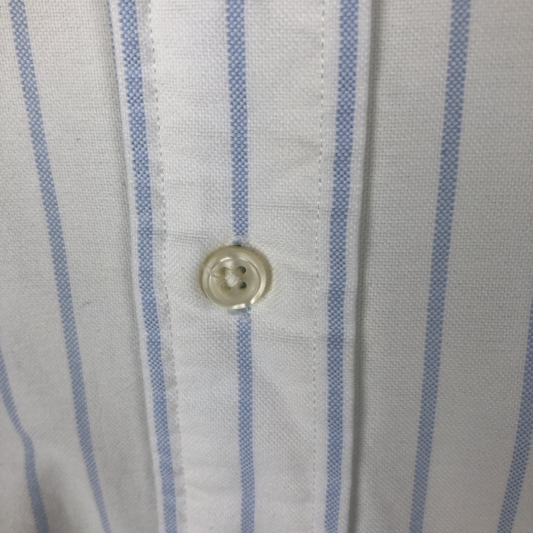 Ralph Lauren YARMOUTH Long Sleeve Button-Down Striped Shirt, Men's M Size cotton white type Vintage Second Hand