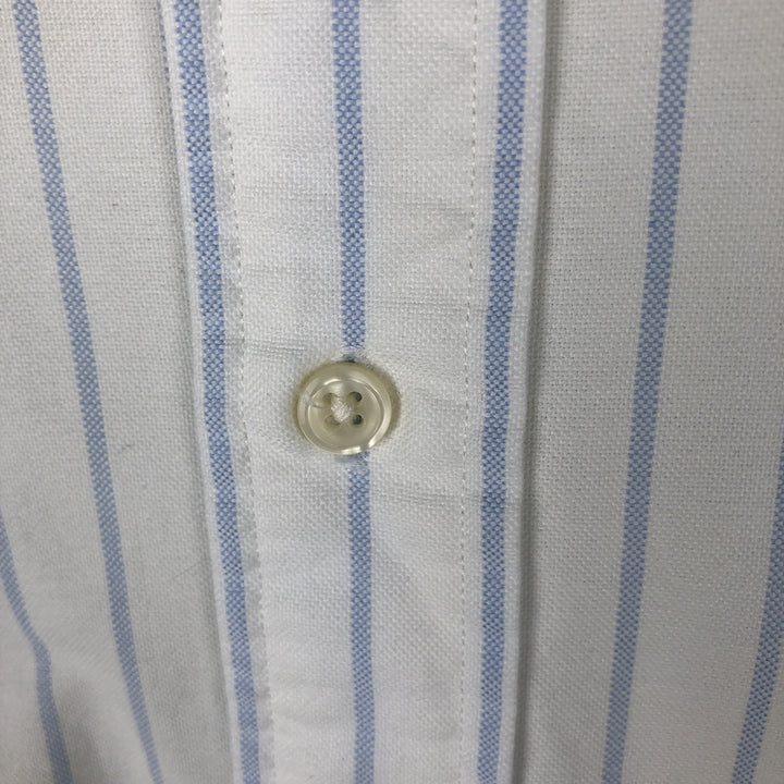 Ralph Lauren YARMOUTH Long Sleeve Button-Down Striped Shirt, Men's M Size cotton white type Vintage Second Hand