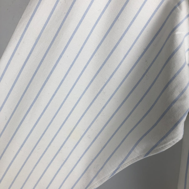 Ralph Lauren YARMOUTH Long Sleeve Button-Down Striped Shirt, Men's M Size cotton white type Vintage Second Hand