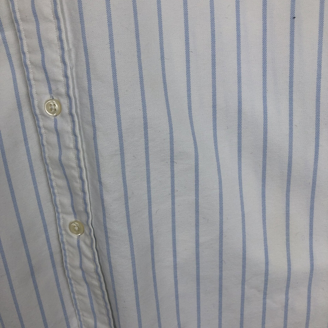 Ralph Lauren YARMOUTH Long Sleeve Button-Down Striped Shirt, Men's M Size cotton white type Vintage Second Hand