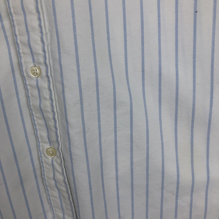 Ralph Lauren YARMOUTH Long Sleeve Button-Down Striped Shirt, Men's M Size cotton white type Vintage Second Hand