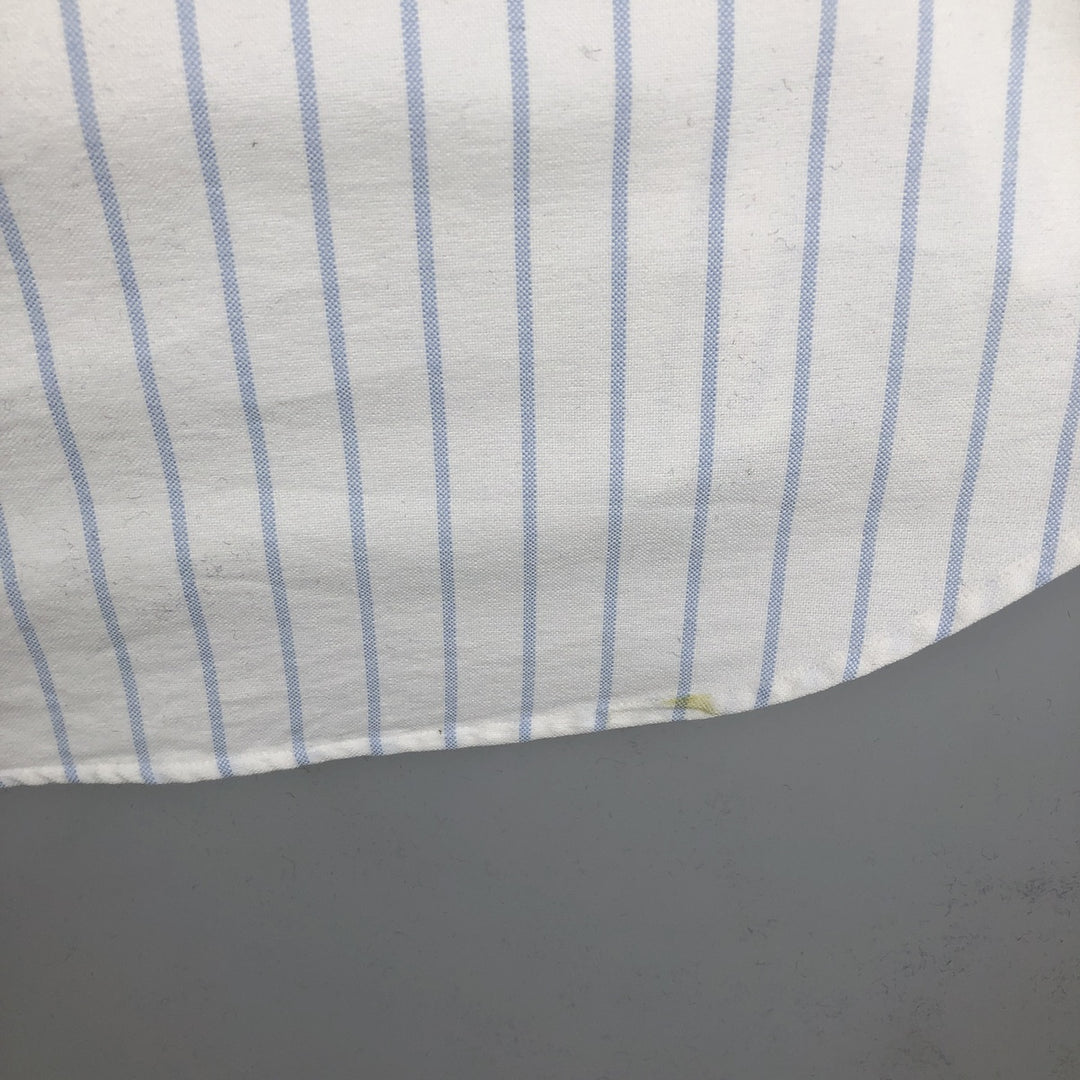 Ralph Lauren YARMOUTH Long Sleeve Button-Down Striped Shirt, Men's M Size cotton white type Vintage Second Hand