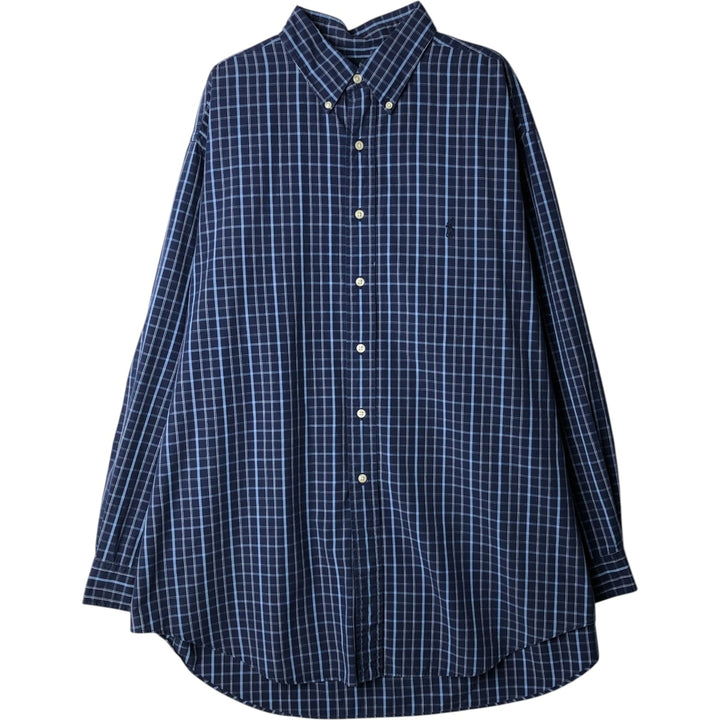 Ralph Lauren YARMOUTH Long Sleeve Button Down Check Shirt Men's XL cotton blue type Vintage Second Hand