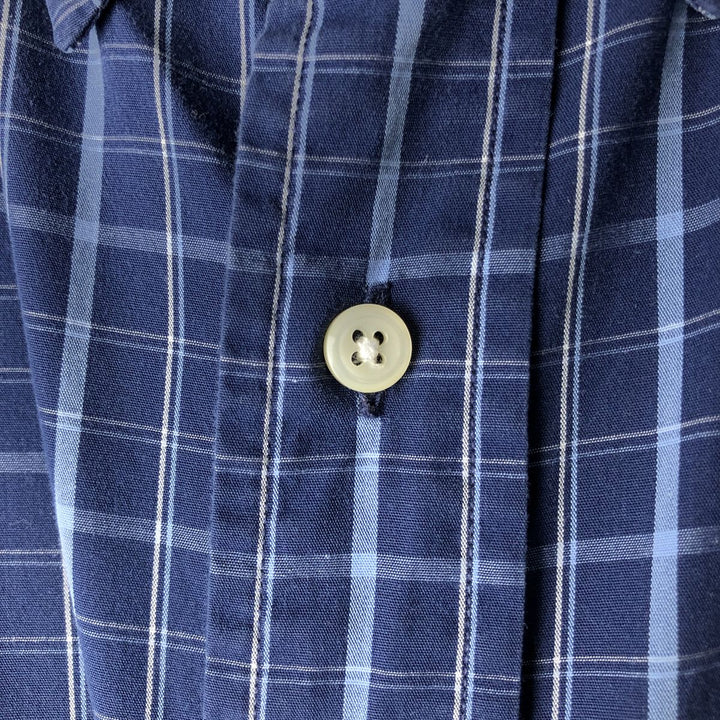Ralph Lauren YARMOUTH Long Sleeve Button Down Check Shirt Men's XL cotton blue type Vintage Second Hand