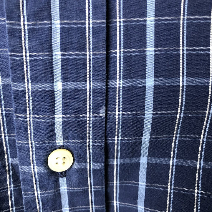 Ralph Lauren YARMOUTH Long Sleeve Button Down Check Shirt Men's XL cotton blue type Vintage Second Hand