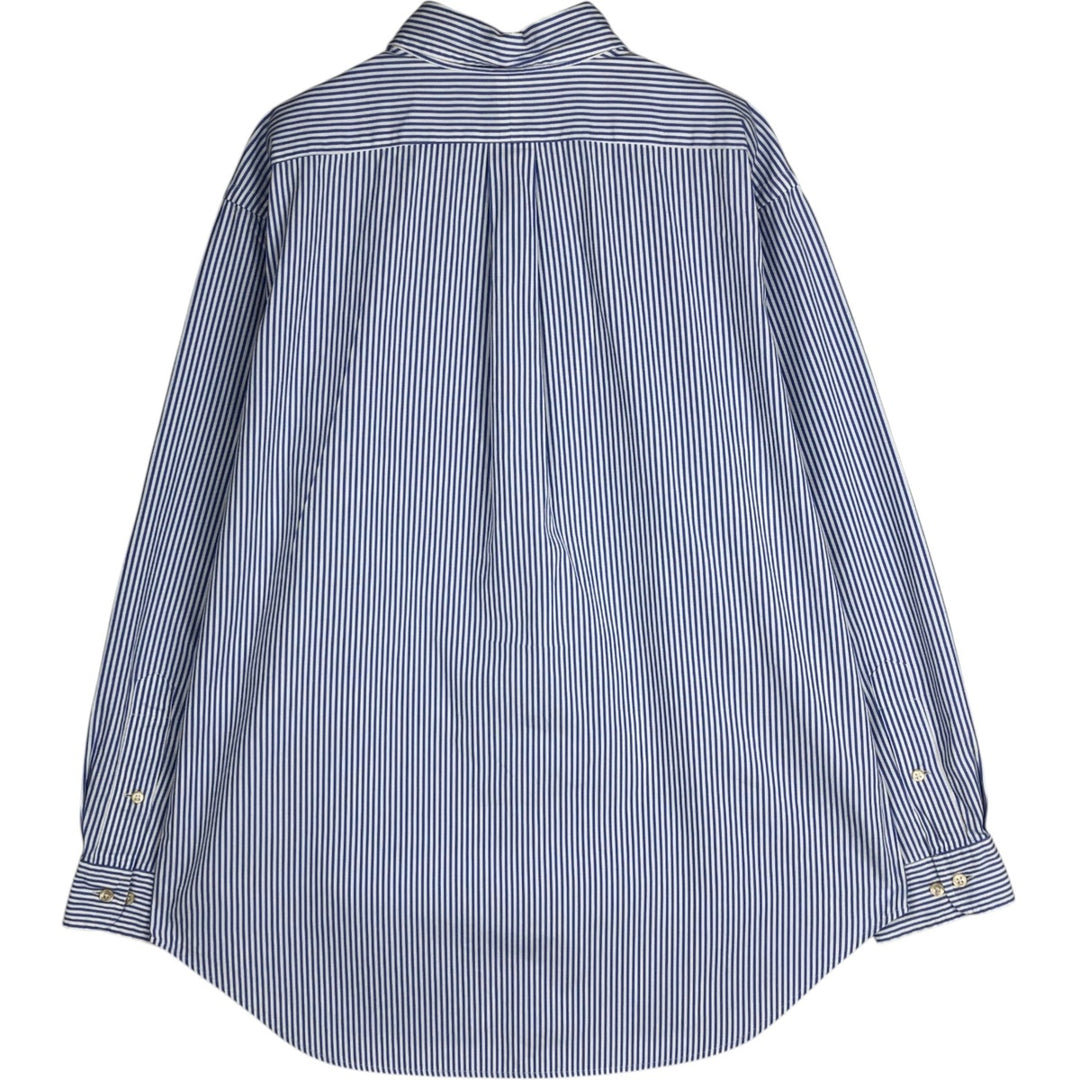 Ralph Lauren Classic Fit Long Sleeve Button Down Striped Shirt Men's Size L cotton blue type Vintage Second Hand