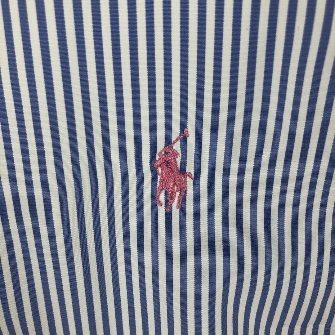Ralph Lauren Classic Fit Long Sleeve Button Down Striped Shirt Men's Size L cotton blue type Vintage Second Hand