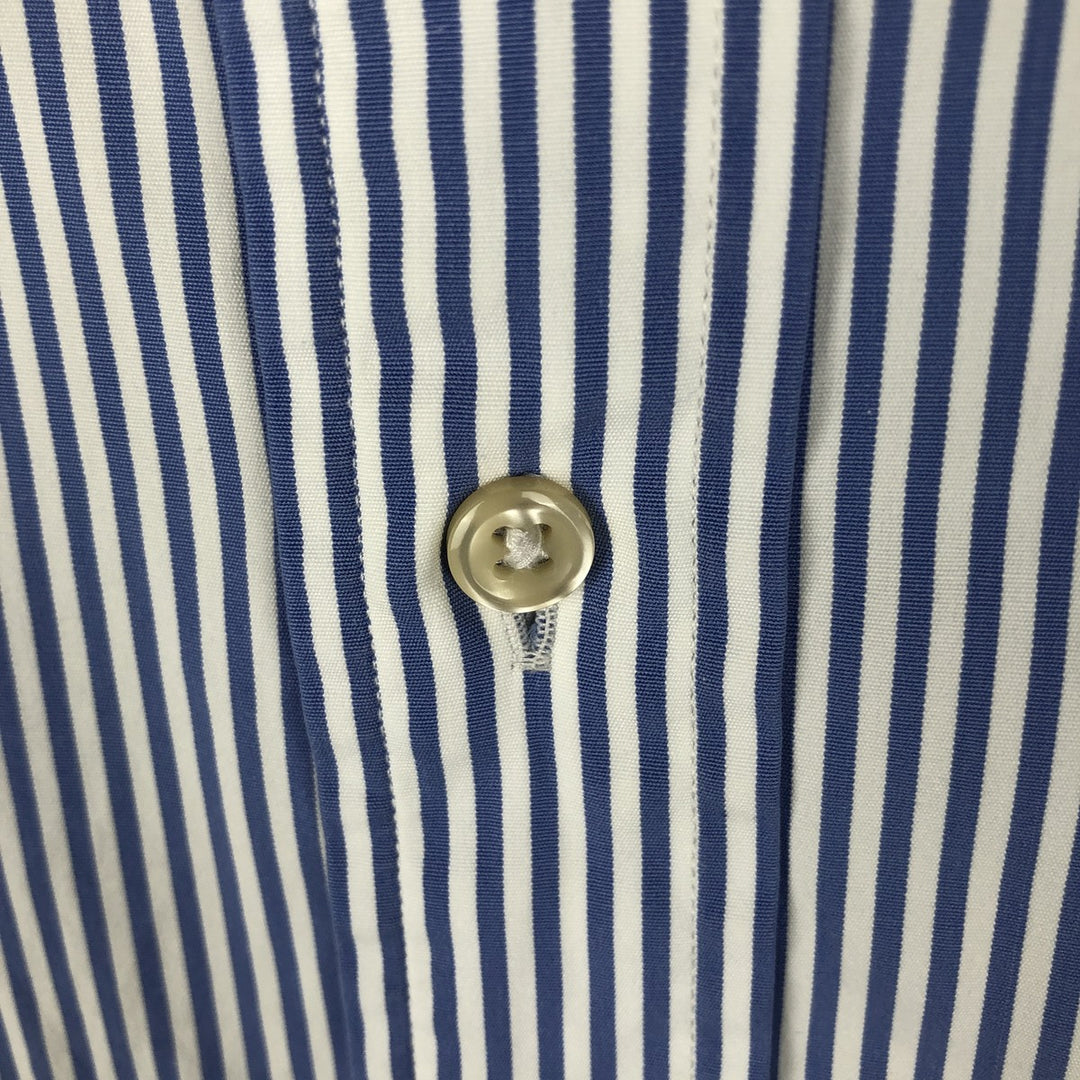 Ralph Lauren Classic Fit Long Sleeve Button Down Striped Shirt Men's Size L cotton blue type Vintage Second Hand