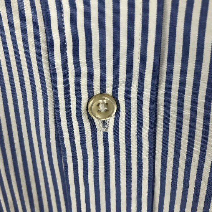 Ralph Lauren Classic Fit Long Sleeve Button Down Striped Shirt Men's Size L cotton blue type Vintage Second Hand