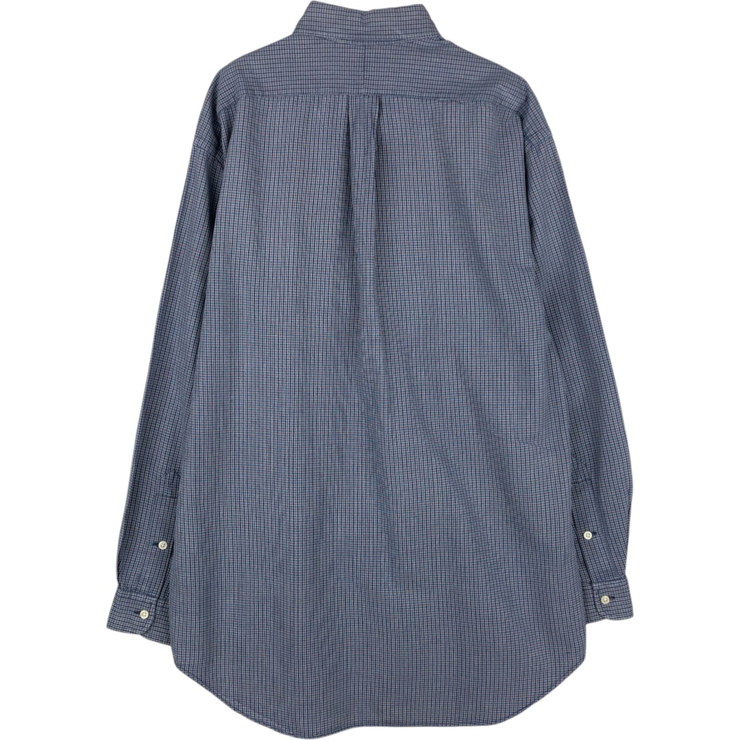 Ralph Lauren BLAIRE long sleeve button down check shirt, men's size M cotton blue type Vintage Second Hand
