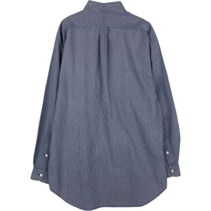 Ralph Lauren BLAIRE long sleeve button down check shirt, men's size M cotton blue type Vintage Second Hand