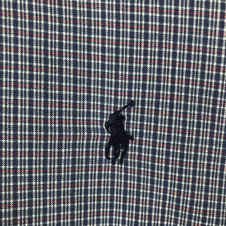 Ralph Lauren BLAIRE long sleeve button down check shirt, men's size M cotton blue type Vintage Second Hand