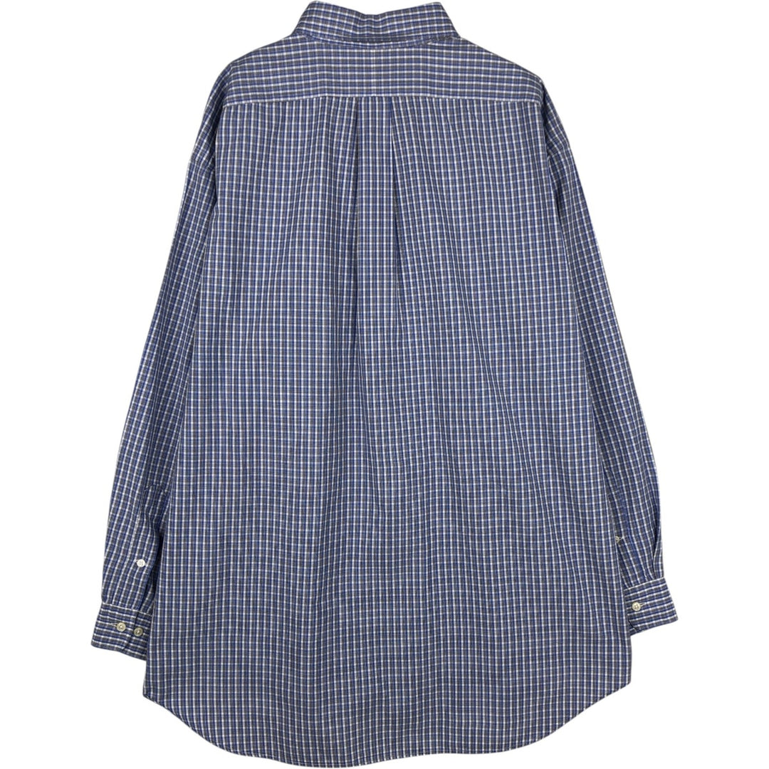 Ralph Lauren YARMOUTH Long Sleeve Button Down Check Shirt Men's XL cotton Blue type light blue Vintage Second Hand