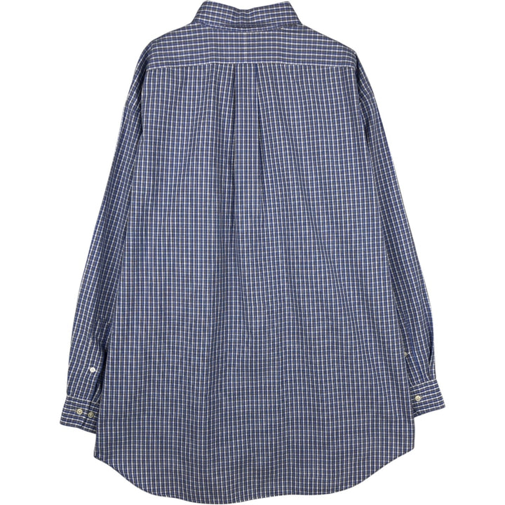 Ralph Lauren YARMOUTH Long Sleeve Button Down Check Shirt Men's XL cotton Blue type light blue Vintage Second Hand