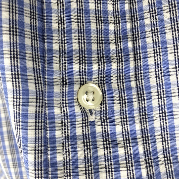 Ralph Lauren YARMOUTH Long Sleeve Button Down Check Shirt Men's XL cotton Blue type light blue Vintage Second Hand
