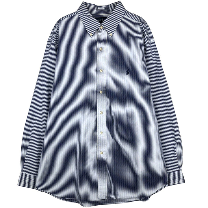 Ralph Lauren Classic Fit Long Sleeve Button Down Striped Shirt Men's XL cotton blue type Vintage Second Hand