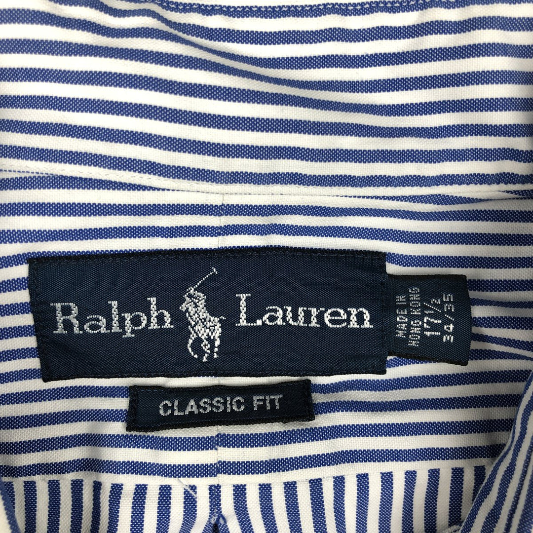 Ralph Lauren Classic Fit Long Sleeve Button Down Striped Shirt Men's XL cotton blue type Vintage Second Hand