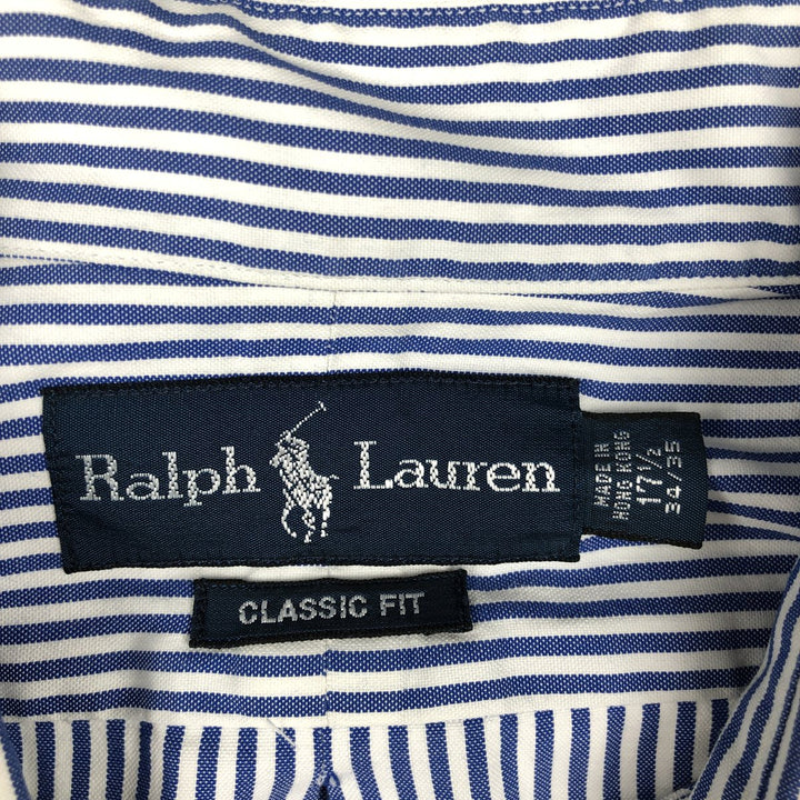 Ralph Lauren Classic Fit Long Sleeve Button Down Striped Shirt Men's XL cotton blue type Vintage Second Hand