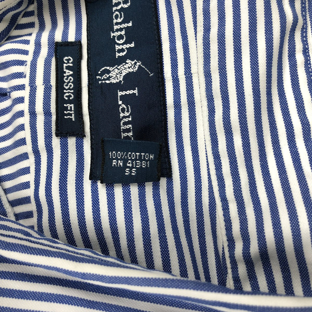 Ralph Lauren Classic Fit Long Sleeve Button Down Striped Shirt Men's XL cotton blue type Vintage Second Hand