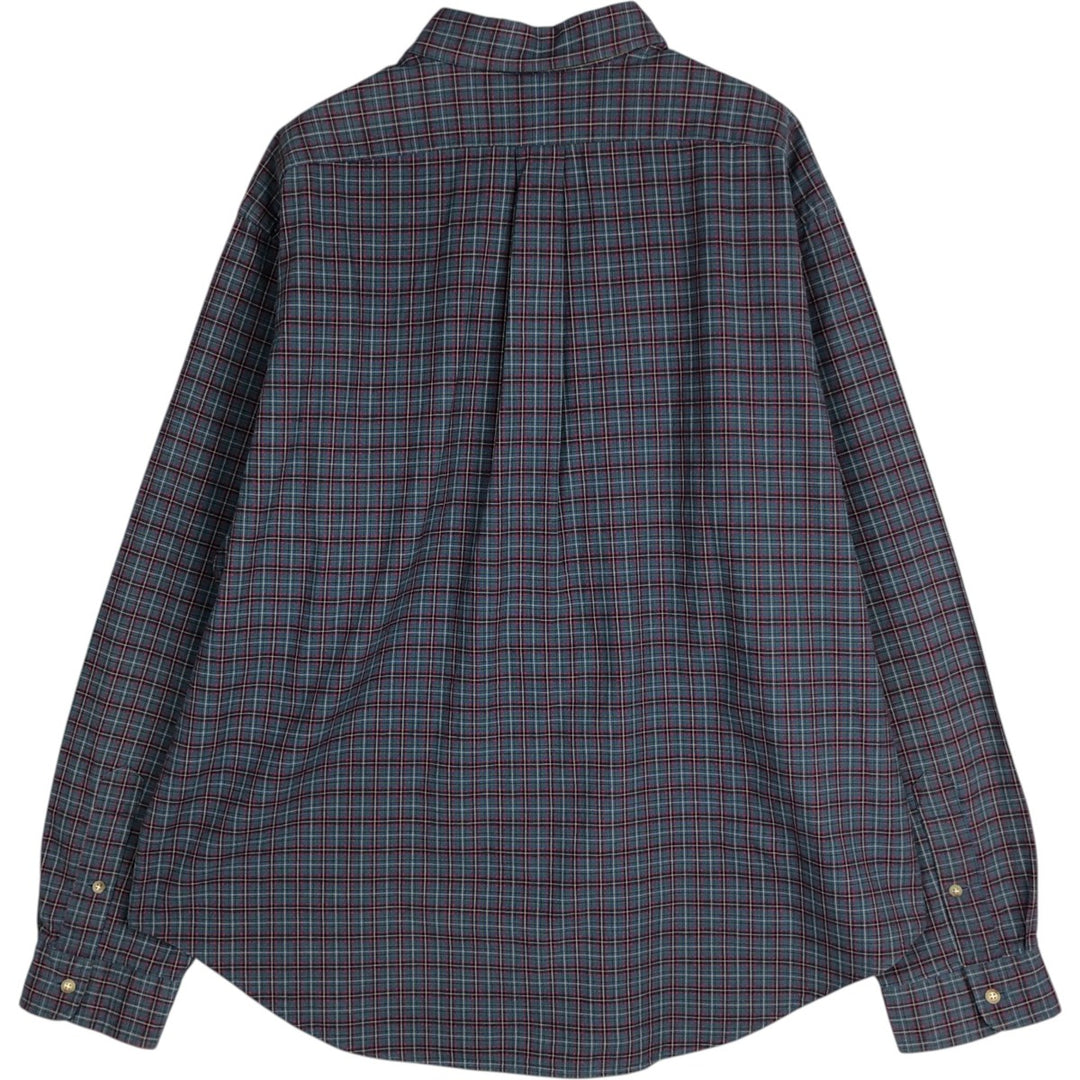 Ralph Lauren Classic Fit Long Sleeve Button Down Check Shirt Men's XXL cotton blue type Vintage Second Hand