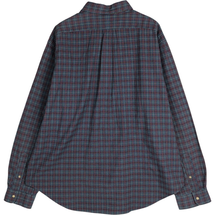 Ralph Lauren Classic Fit Long Sleeve Button Down Check Shirt Men's XXL cotton blue type Vintage Second Hand