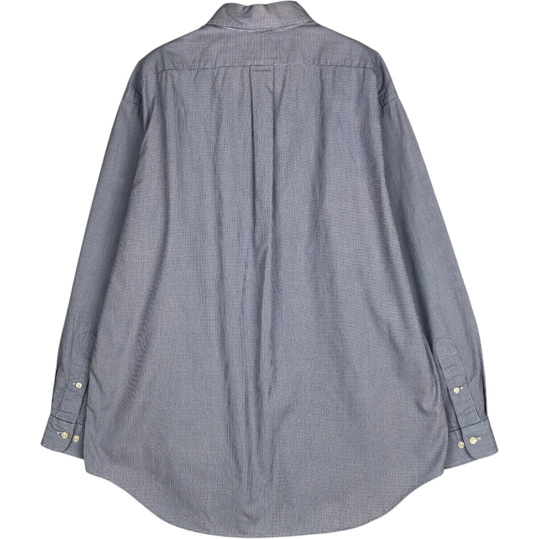 Ralph Lauren YARMOUTH Long Sleeve Button-Down Check Shirt, Men's Size L cotton blue type Vintage Second Hand