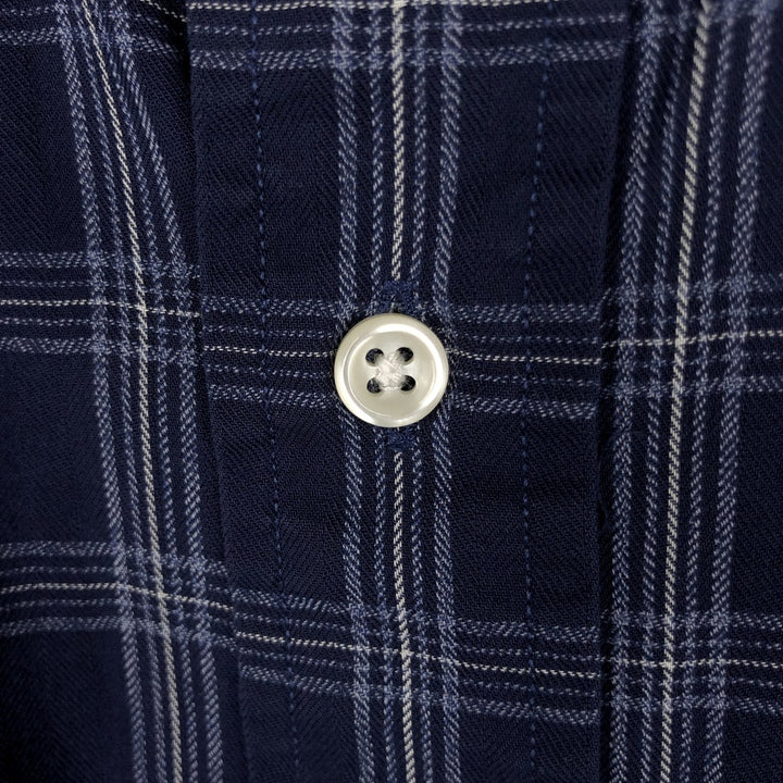 Ralph Lauren BLAKE long sleeve button down check shirt, men's size M cotton navy blue type Vintage Second Hand