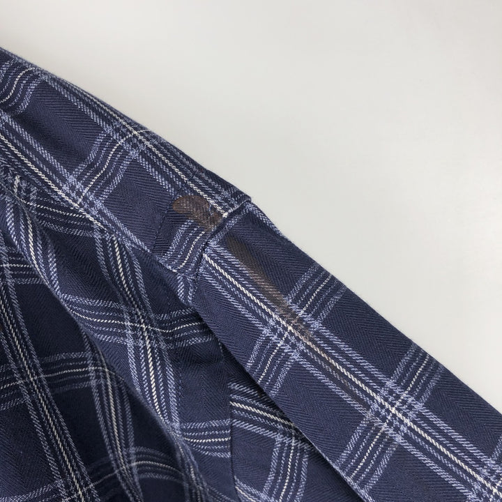 Ralph Lauren BLAKE long sleeve button down check shirt, men's size M cotton navy blue type Vintage Second Hand