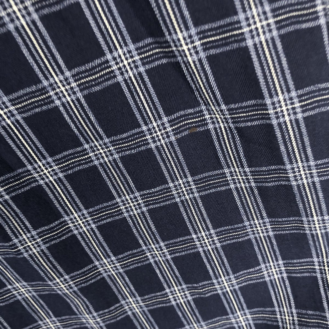 Ralph Lauren BLAKE long sleeve button down check shirt, men's size M cotton navy blue type Vintage Second Hand